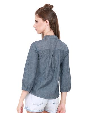 embroidered yoke back pleat shirt - 15631355 - Standard Image - 3
