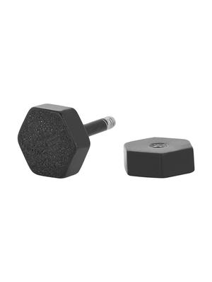 black satin less steel studs earring - 15635604 - Standard Image - 3