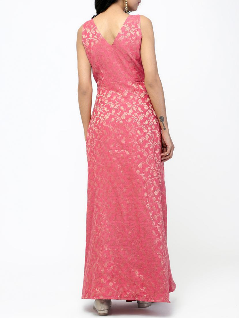 brocade silk fit & flare kurta - 15635837 - Zoom Image - 3