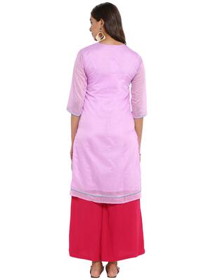 embroidered straight kurta with tassels - 15636167 - Standard Image - 3