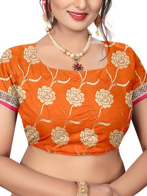 floral zari motif banarasi saree with blouse - 15636399 - Standard Image - 3