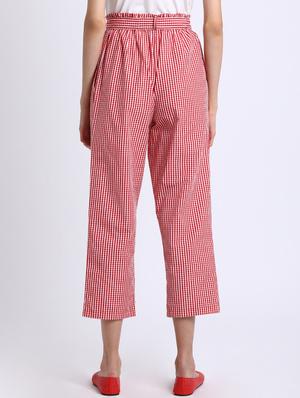front tie belted cropped trouser - 15637125 - Standard Image - 3