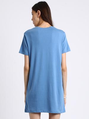 azure blue embroidered shift dress - 15637826 - Standard Image - 3