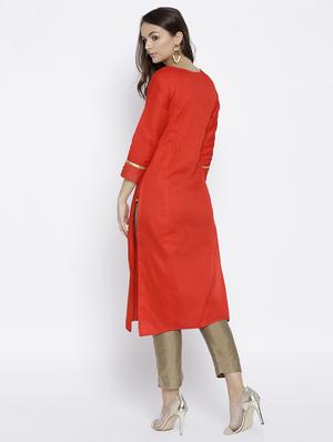 foil print straight kurta - 15640220 - Standard Image - 3