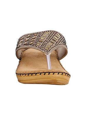Doctor Soft gold Embellished Flats - 15642607 - Standard Image - 3