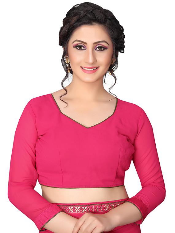 striped half and half saree with blouse - 15642648 - Zoom Image - 3