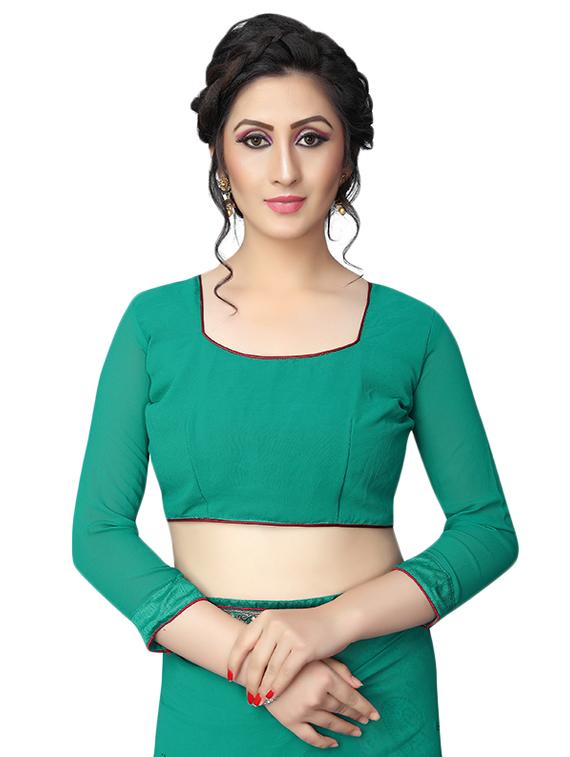 paisley half and half saree with blouse - 15642651 - Zoom Image - 3
