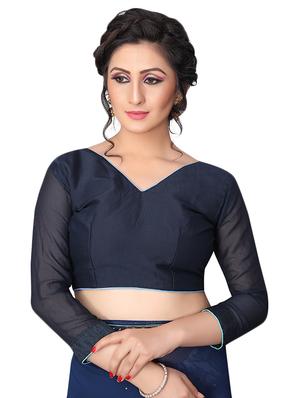 floral half and half saree with blouse - 15642653 - Standard Image - 3