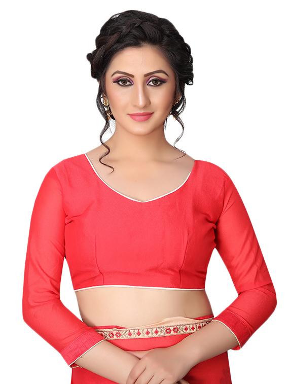 floral half and half saree with blouse - 15642654 - Zoom Image - 3