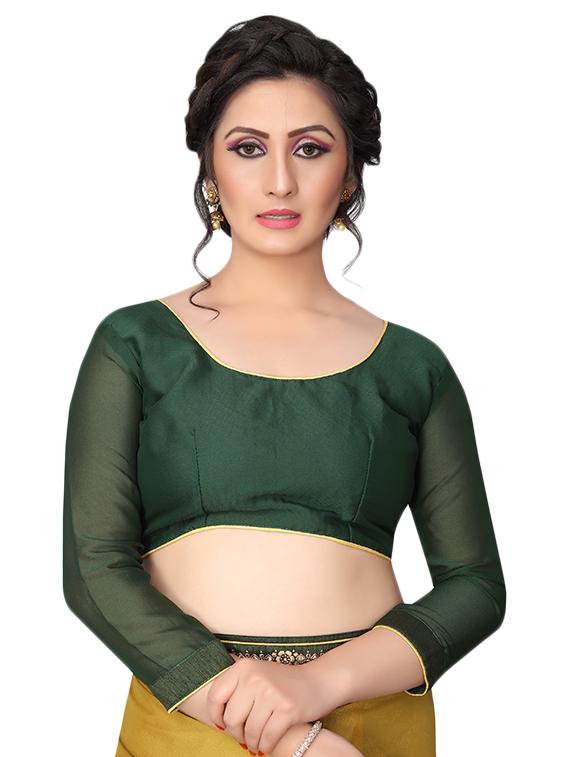 floral half and half saree with blouse - 15642655 - Zoom Image - 3
