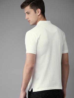 white solid polo t-shirt - 15643065 - Standard Image - 3