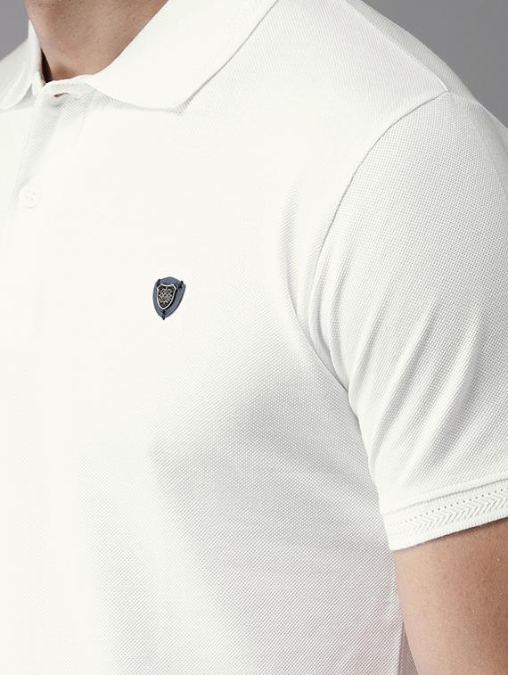 white solid polo t-shirt - 15643065 - Zoom Image - 6