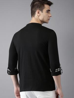 black cotton pocket t-shirt - 15643079 - Standard Image - 3