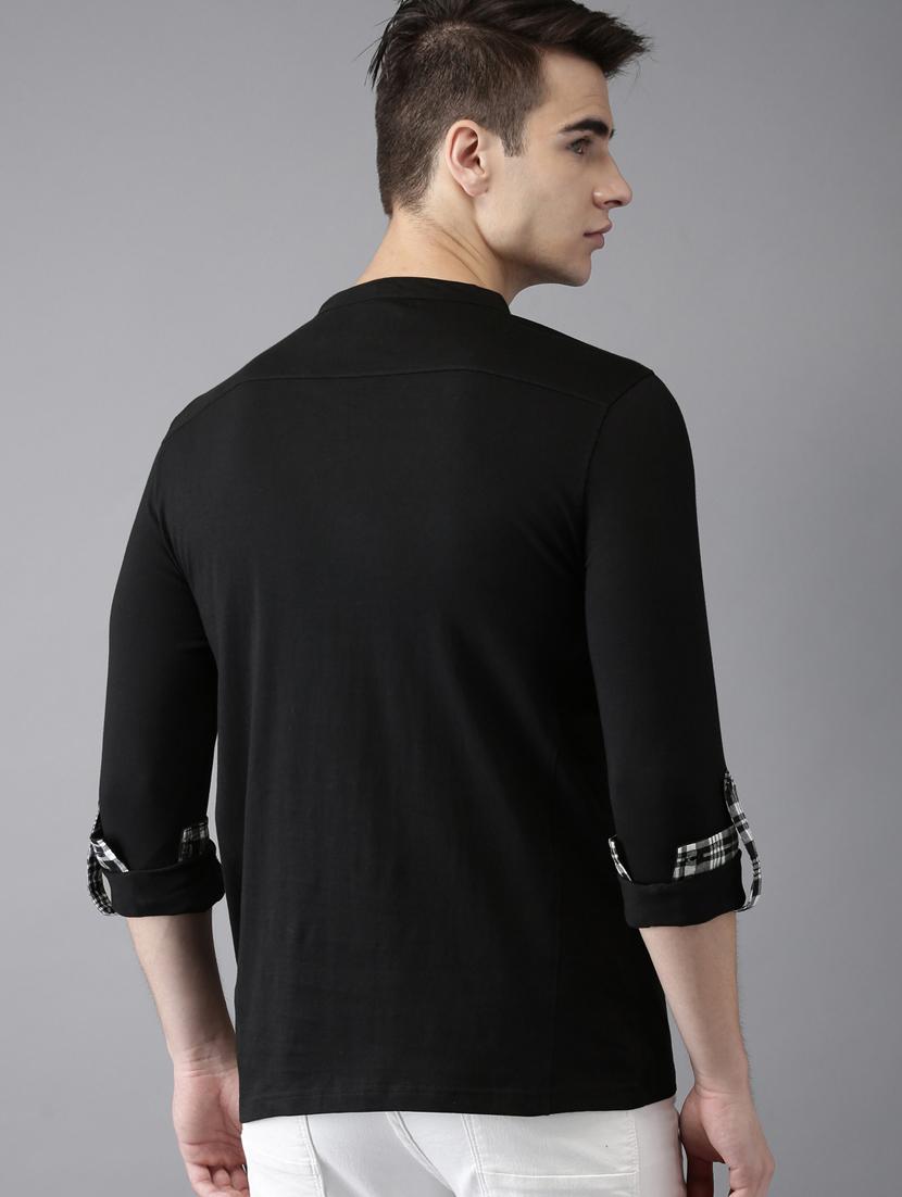 black cotton pocket t-shirt - 15643079 - Zoom Image - 3