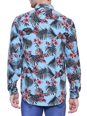 blue cotton casual shirt - 15643387 - Standard Image - 3
