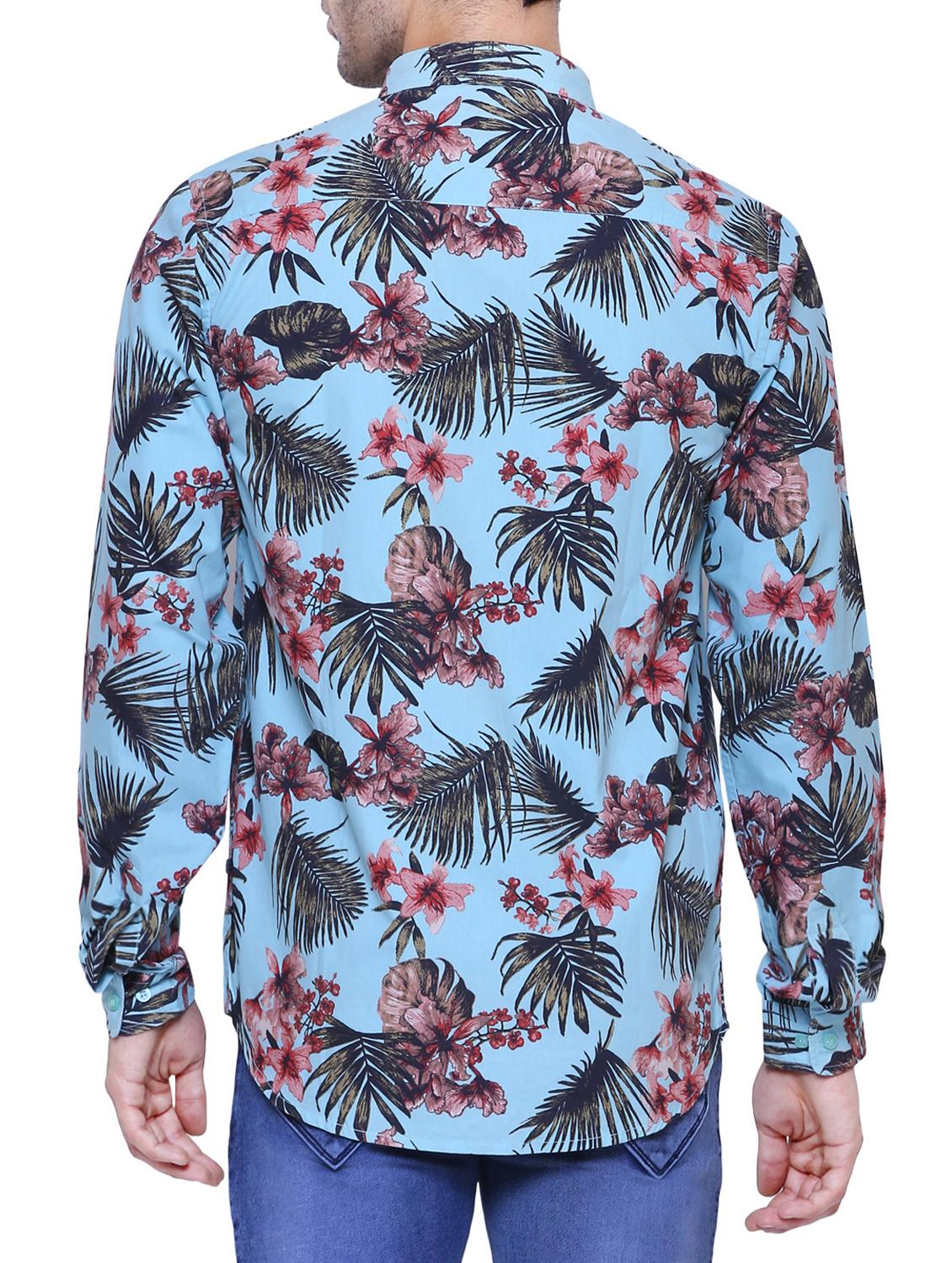 blue cotton casual shirt - 15643387 - Zoom Image - 3