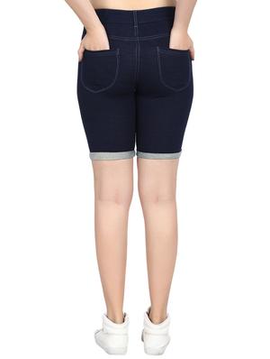 graphic patch turn-up hem shorts - 15644383 - Standard Image - 3