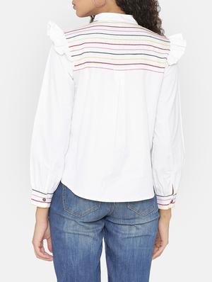ruffled detail embroidered shirt - 15646160 - Standard Image - 3