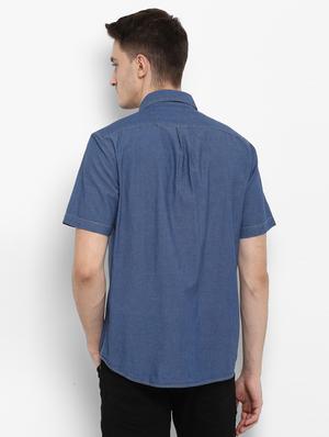 blue denim casual shirt - 15648660 - Standard Image - 3