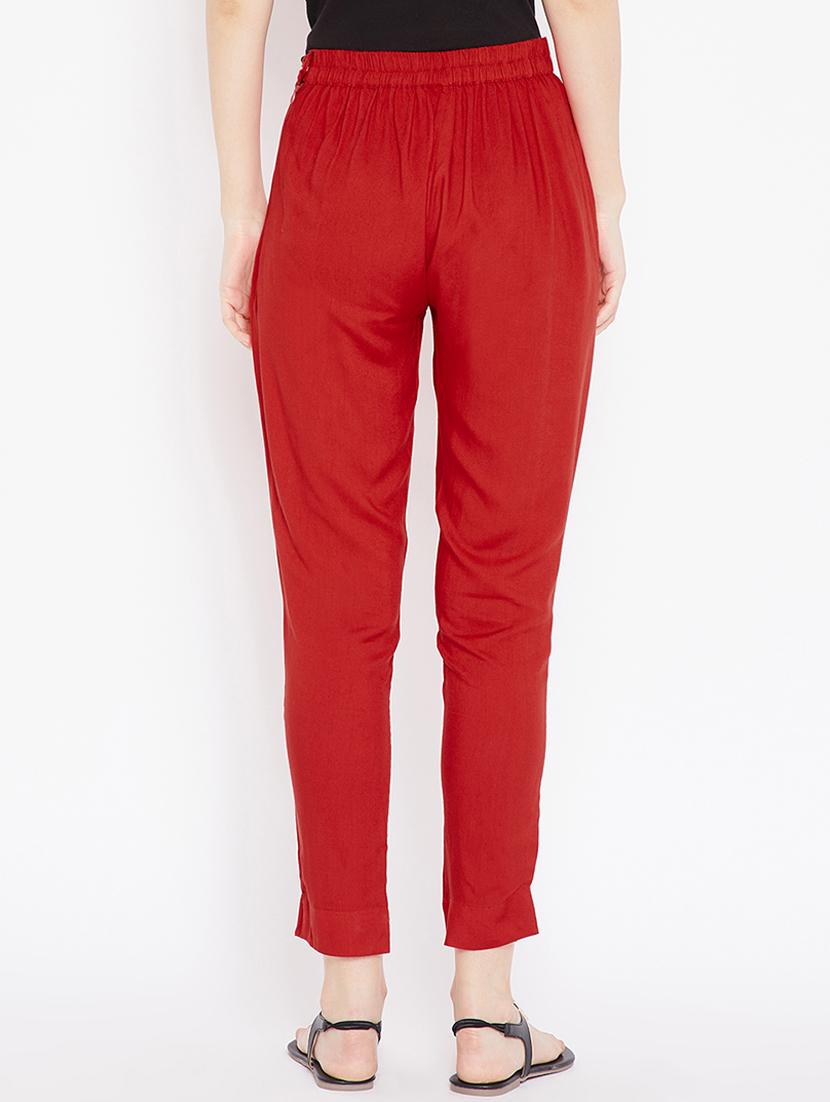 red viscose others trousers - 15648803 - Zoom Image - 3