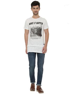 white cotton chest print t-shirt - 15648882 - Standard Image - 3