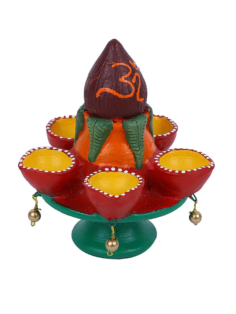 Aapno Rajasthan Auspicious 4 Faced Kalash Design Terracota Diya - 15649176 - Zoom Image - 3