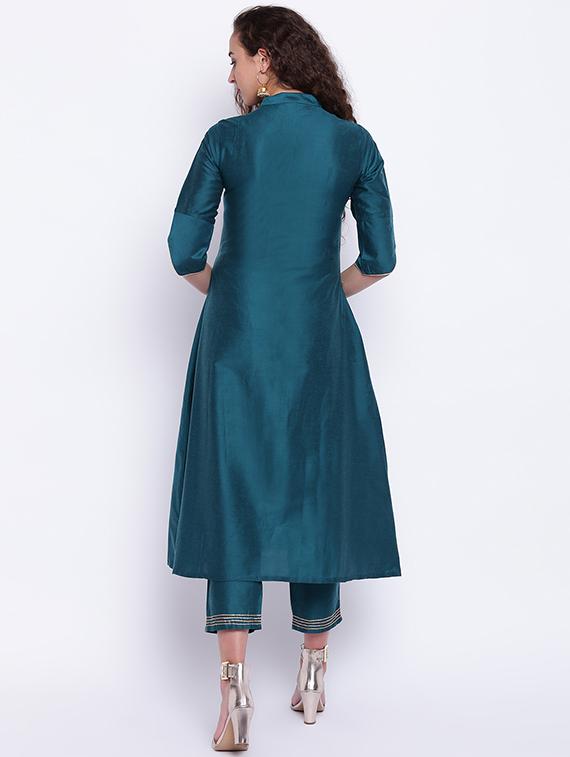 gota work kurta with pant set - 15649783 - Zoom Image - 3