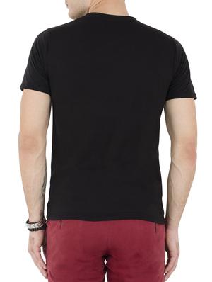 black cotton chest print t-shirt - 15650553 - Standard Image - 3