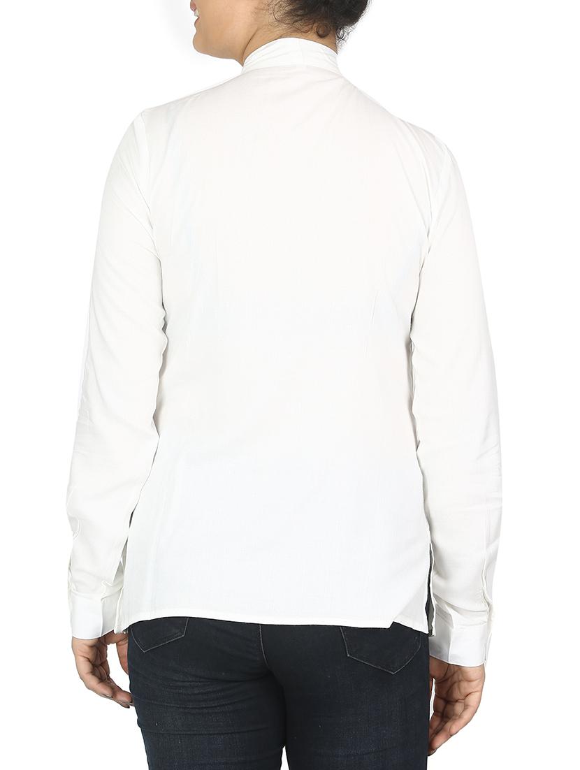white viscose regular top - 15653378 - Zoom Image - 3
