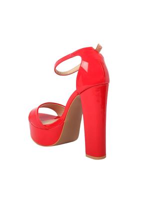 red patent leather back strap sandals - 15654440 - Standard Image - 3