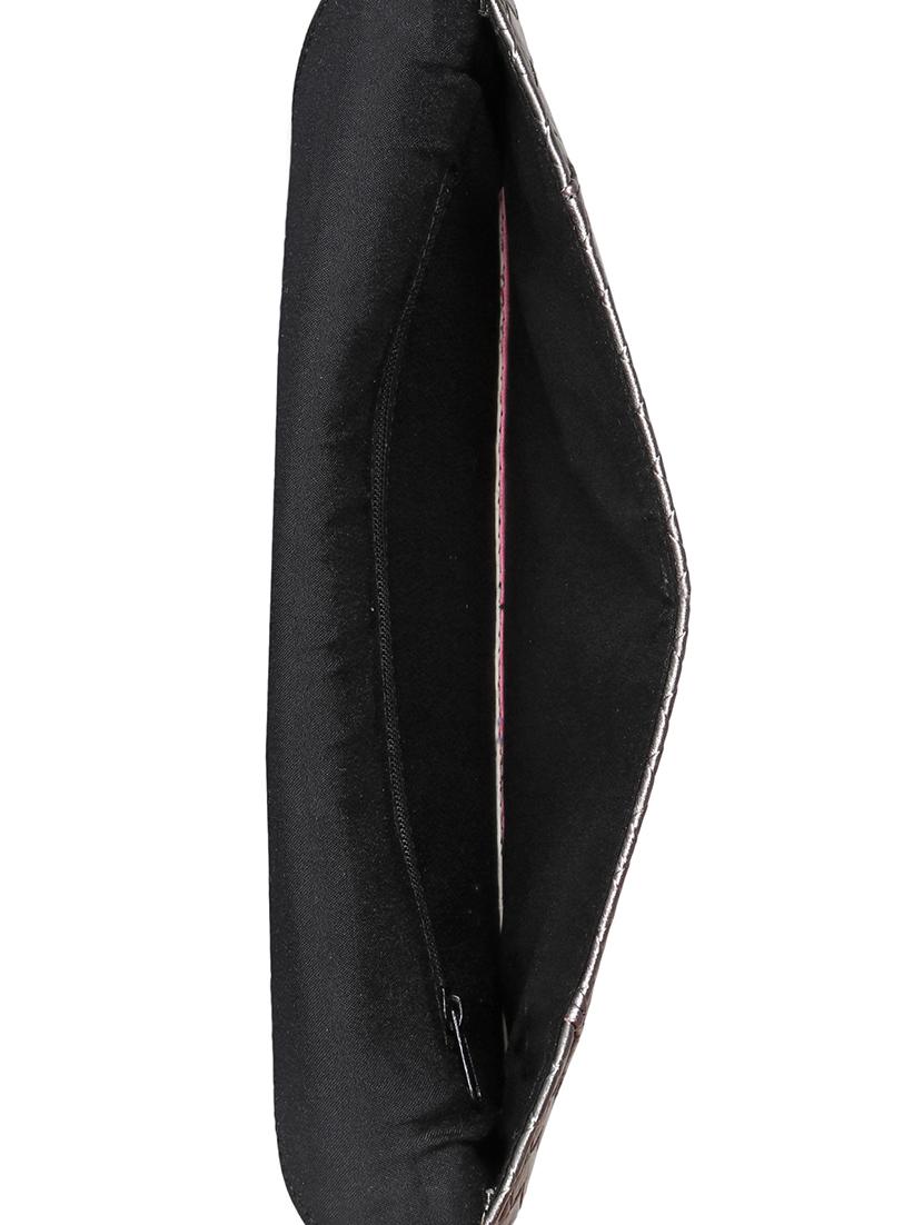 silver leatherette (pu) envelope clutch - 15655602 - Zoom Image - 3