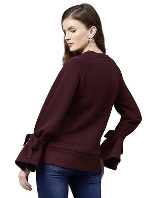 tie up detail sleeved sweatshirt - 15656460 - Standard Image - 3