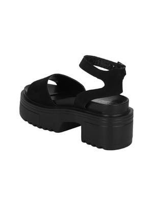 black patent leather ankle strap sandals - 15656804 - Standard Image - 3