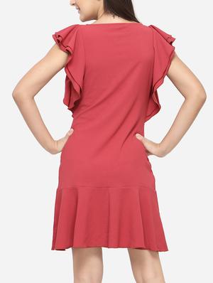 ruffle sleeved a-line dress - 15658050 - Standard Image - 3