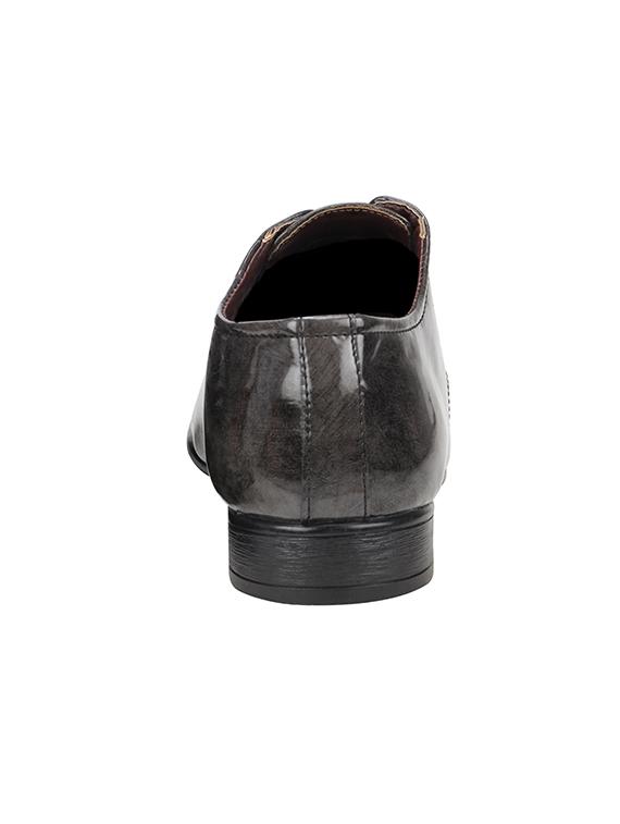 grey Leatherette lace-up derbys - 15658065 - Zoom Image - 3