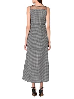 mesh yoke checkered asymmetric dress - 15661059 - Standard Image - 3