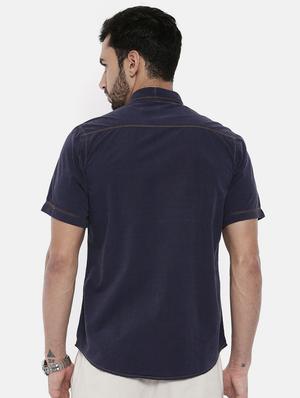 blue cotton casual shirt - 15661065 - Standard Image - 3