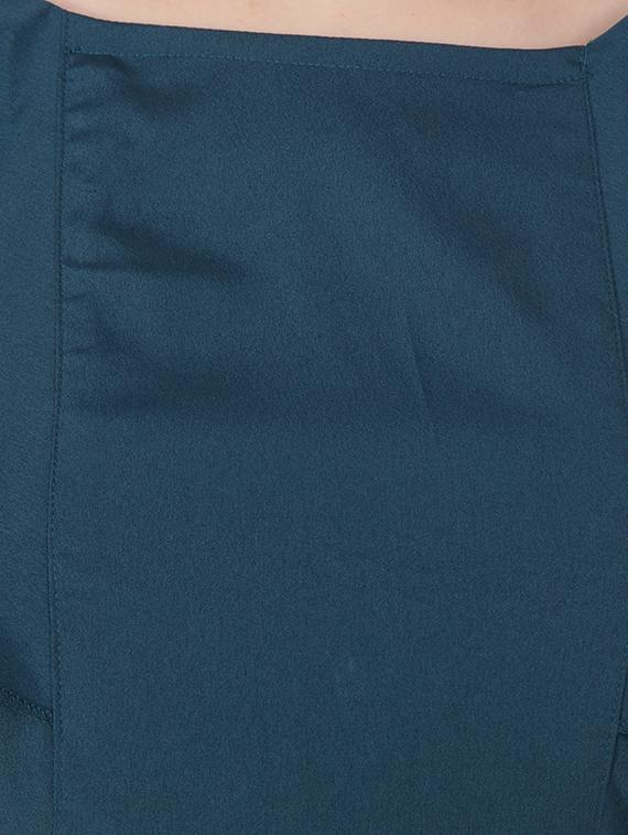 teal ruffle sleeved gown - 15661123 - Zoom Image - 3
