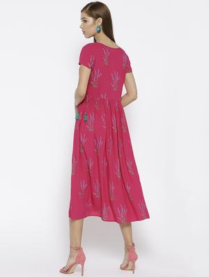 tassel tie-up gathered detail dress - 15669781 - Standard Image - 3