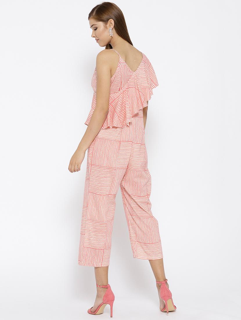diagonal frill cropped jumsuit with stripes - 15669824 - Zoom Image - 3