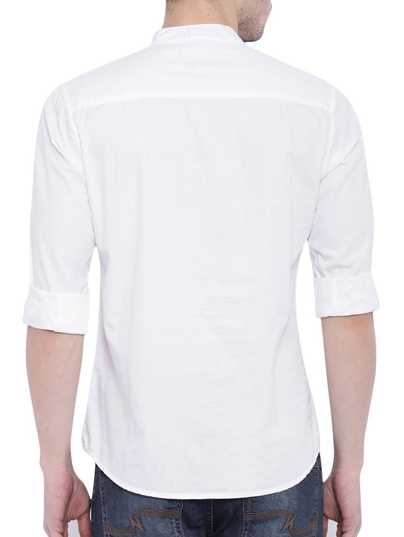 white cotton short kurta - 15670964 - Zoom Image - 3