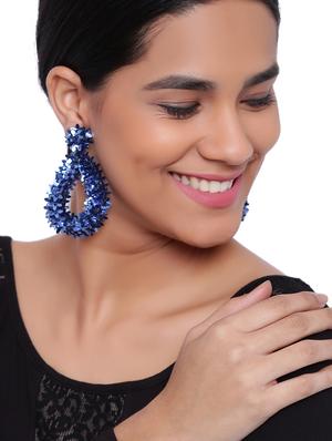 blue nylon drop earring - 15674974 - Standard Image - 3