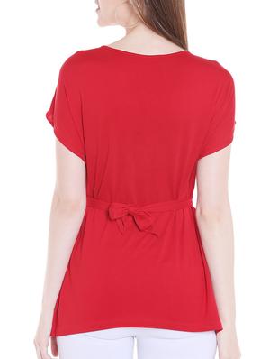 tie up back embroidered patch top - 15675254 - Standard Image - 3