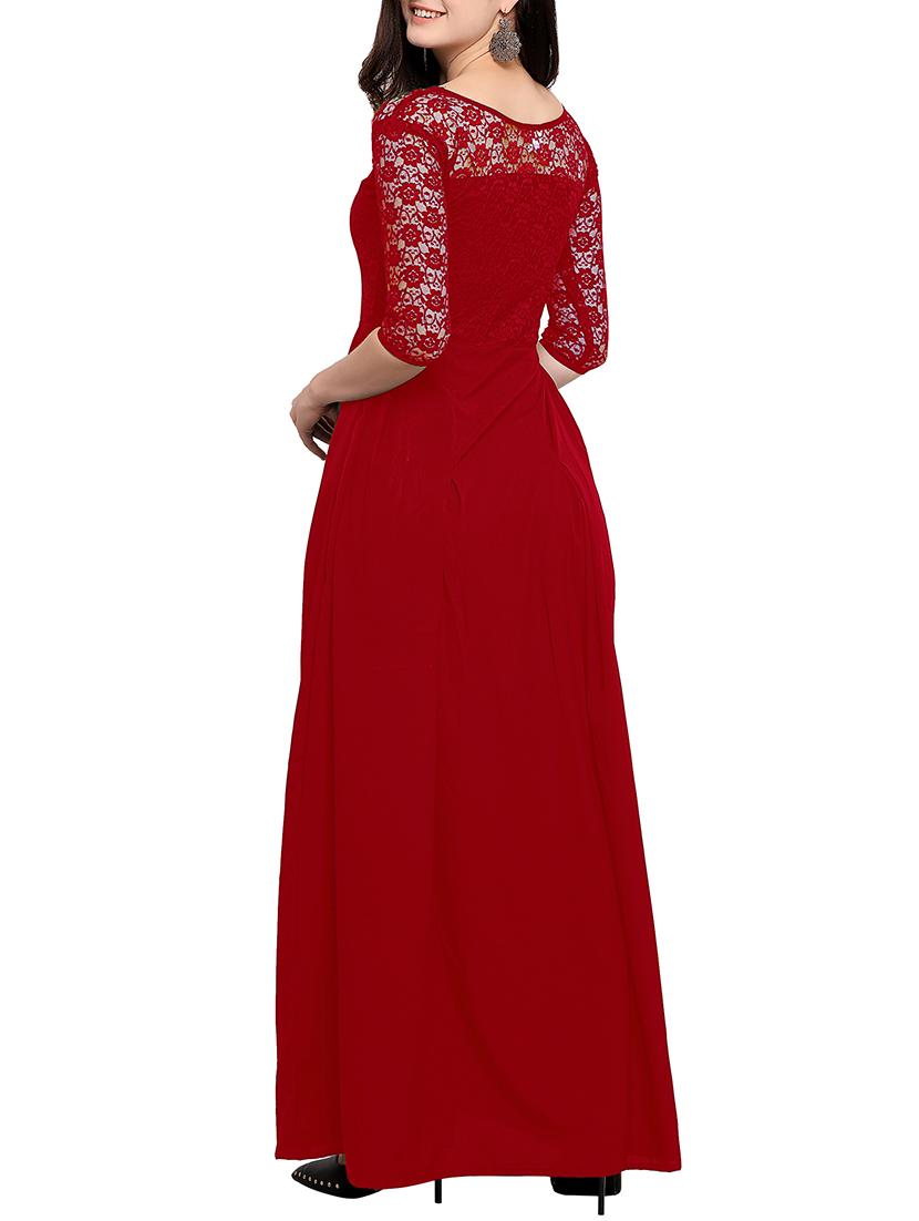 floral lace panel maxi dress - 15675422 - Zoom Image - 3