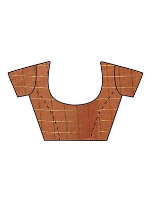 zari checkered woven saree with blouse - 15676069 - Standard Image - 3