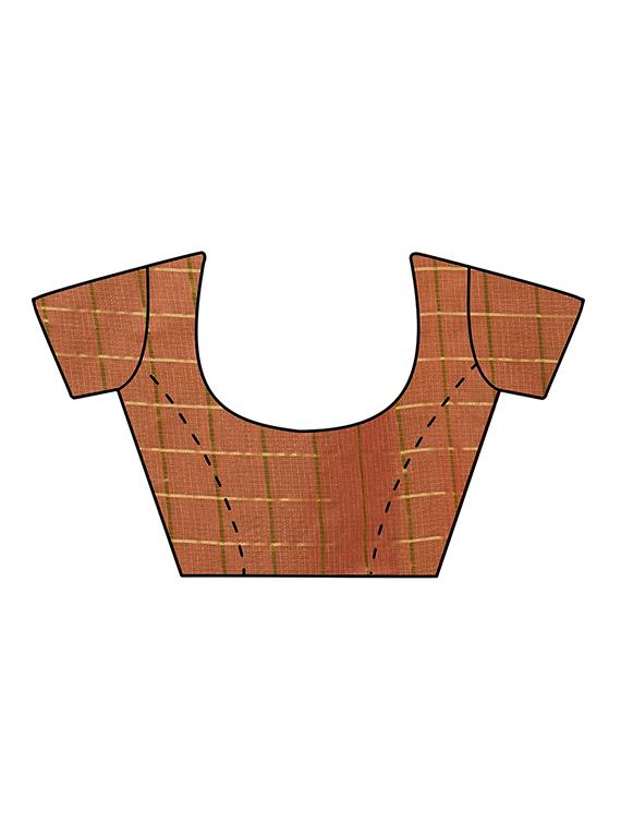 zari checkered woven saree with blouse - 15676069 - Zoom Image - 3
