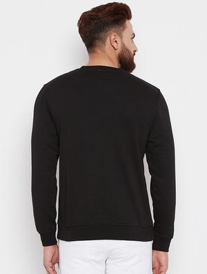 black cotton front print sweatshirt - 15676128 - Standard Image - 3