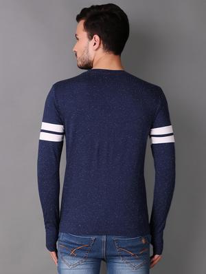 blue cotton thumb hole t-shirt - 15676141 - Standard Image - 3