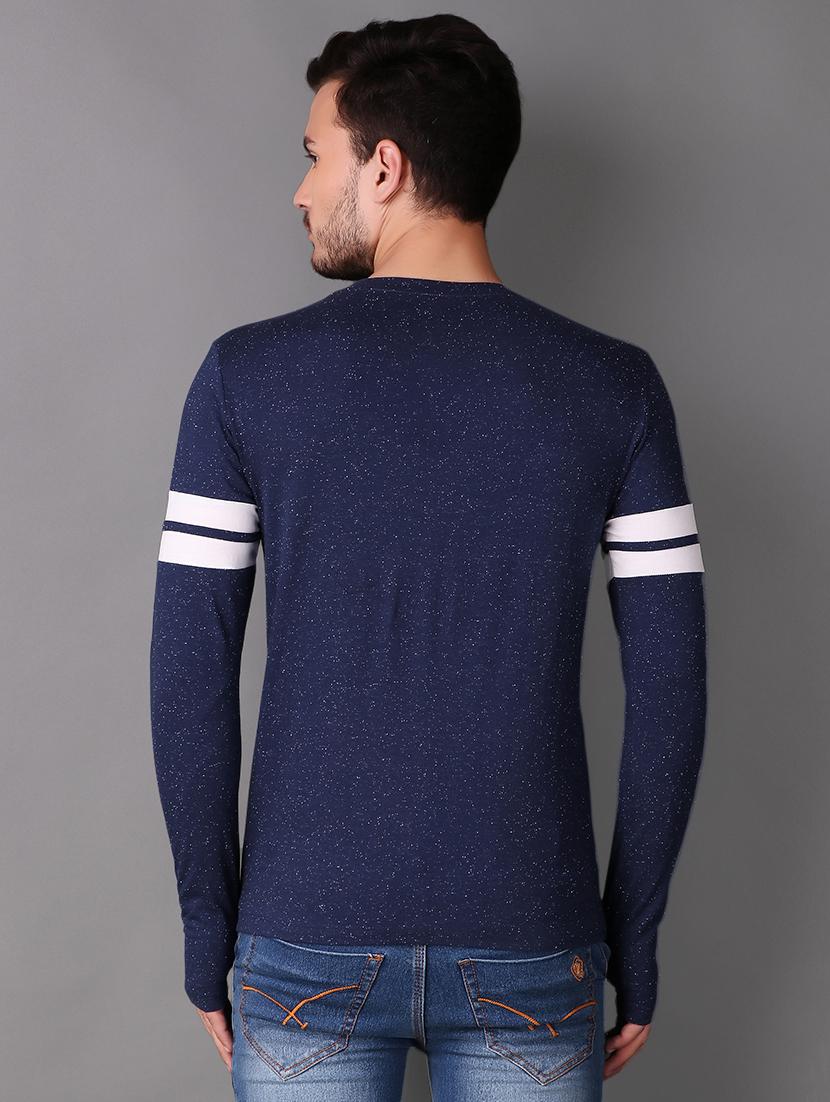 blue cotton thumb hole t-shirt - 15676141 - Zoom Image - 3