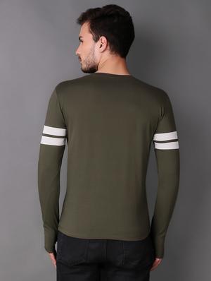 green striped thumb hole t-shirt - 15676147 - Standard Image - 3